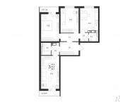 3-комн, 88 кв м, этаж 7/17 пр-кт Патриотов, 58а