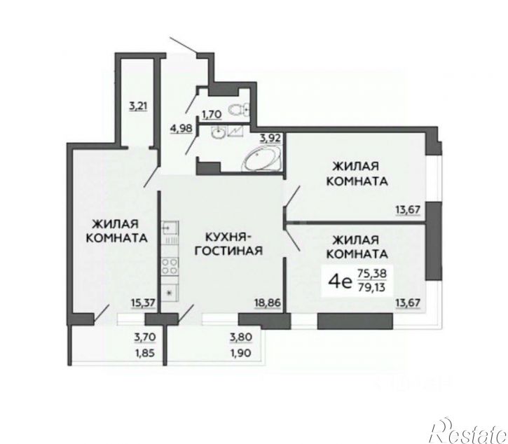 3-комн квартира ул Ворошилова, 63/2,  д. 63/2