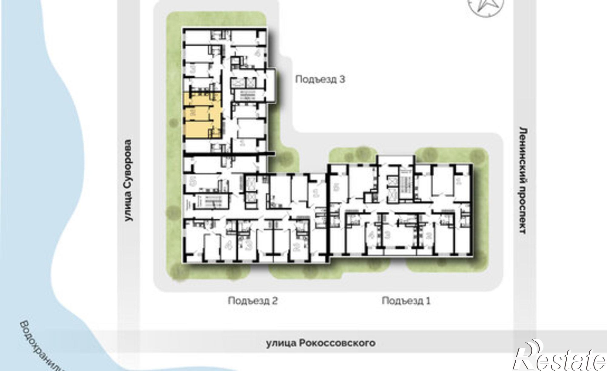 Купить квартиру за 8 044 090 рублей на ул Рокоссовского, 55