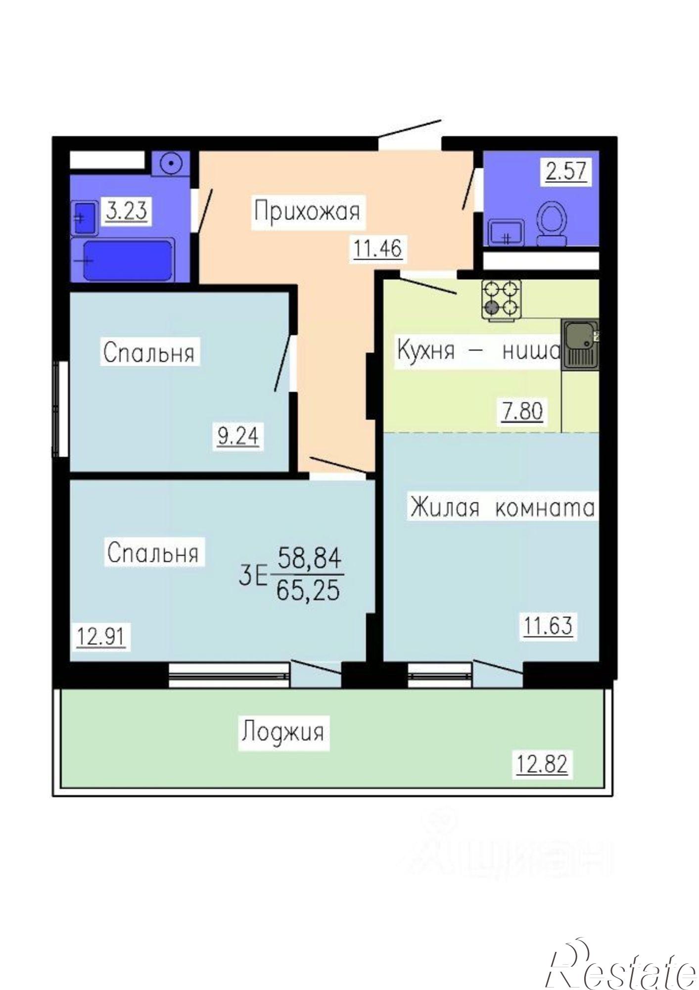 Купить квартиру за 8 180 000 рублей на Гвардейский пер, 21