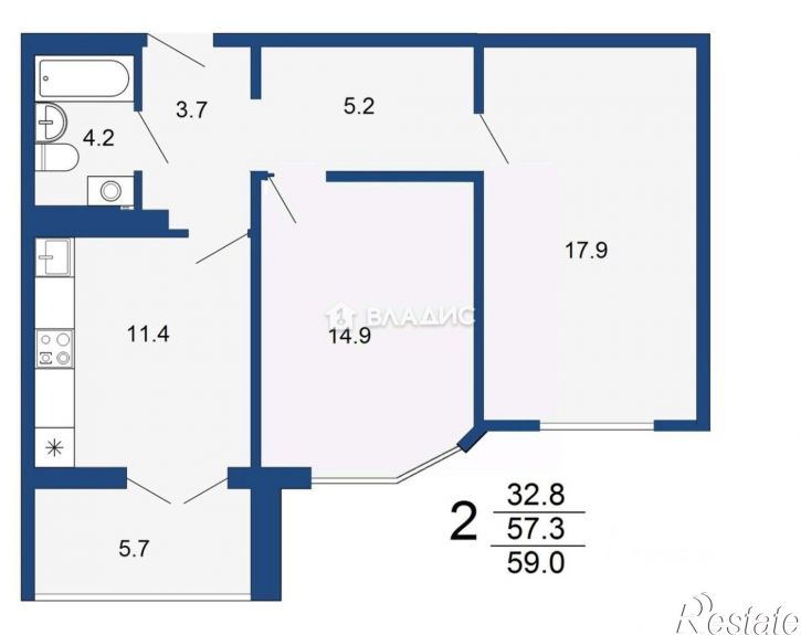 2-комн квартира ул Маршала Одинцова, 25б/11,  д. 25б/11