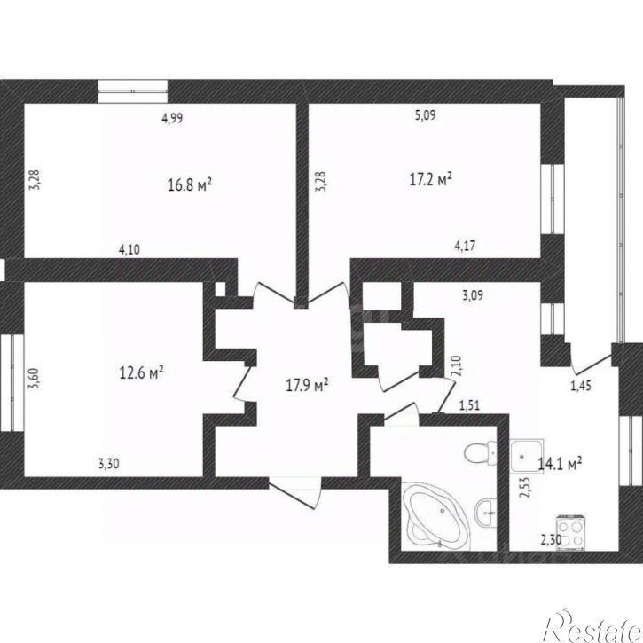 3-комн квартира ул Кольцовская, 52,  д. 52