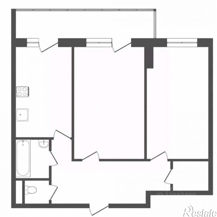 2-комн квартира ул Ворошилова, 1/3,  д. 1/3