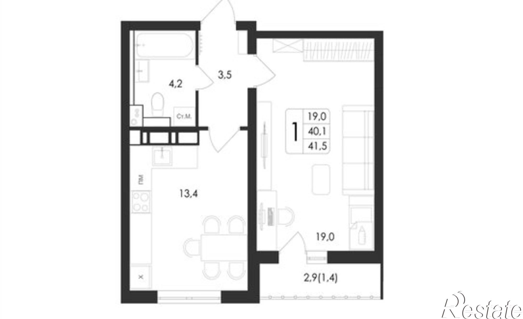 Купить квартиру за 4 404 060 рублей на пр-кт Патриотов, 58а