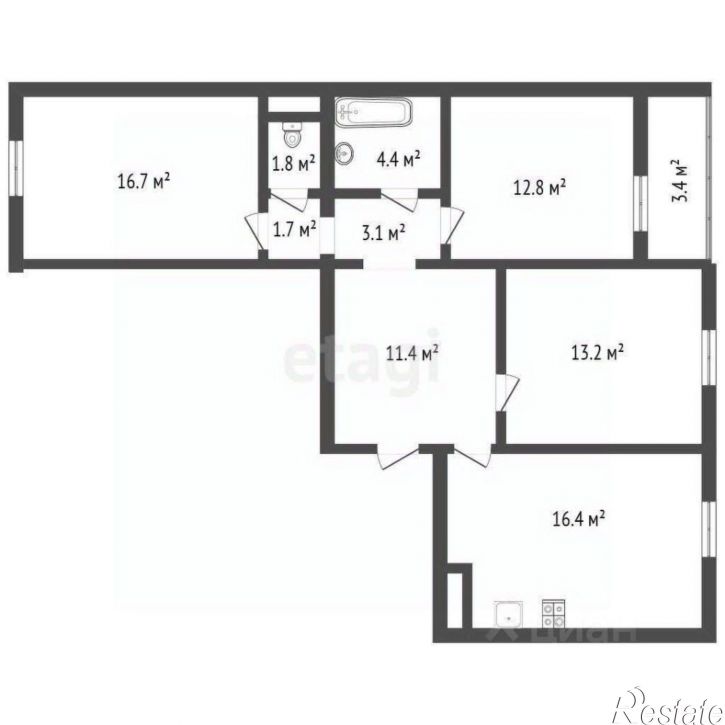 3-комн квартира ул Загоровского, 13 3,  д. 13 3,  к. 3