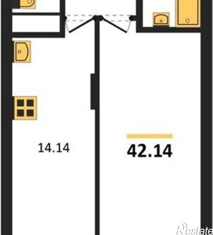 1-комн квартира ул Антонова-Овсеенко, 35м,  д. 35м