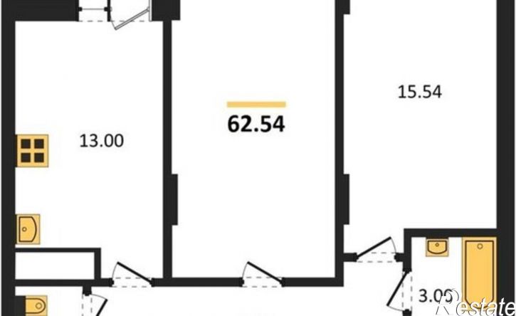 2-комн квартира ул Антонова-Овсеенко, 35м,  д. 35м
