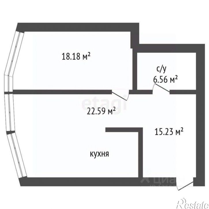 1-комн квартира ул Остужева, 2/1,  д. 2/1