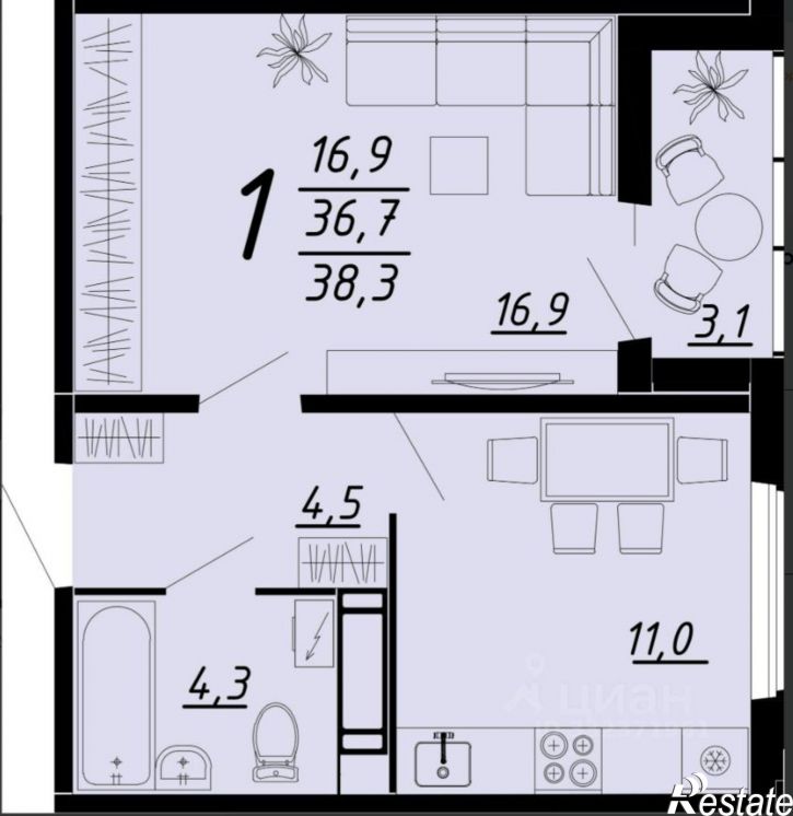 1-комн квартира ул Загоровского, 13 2,  д. 13 2,  к. 2