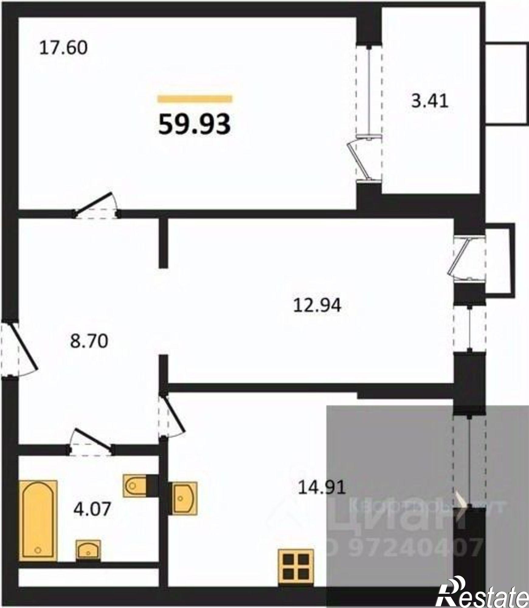 Купить квартиру за 12 116 800 рублей на наб Чуева, 7