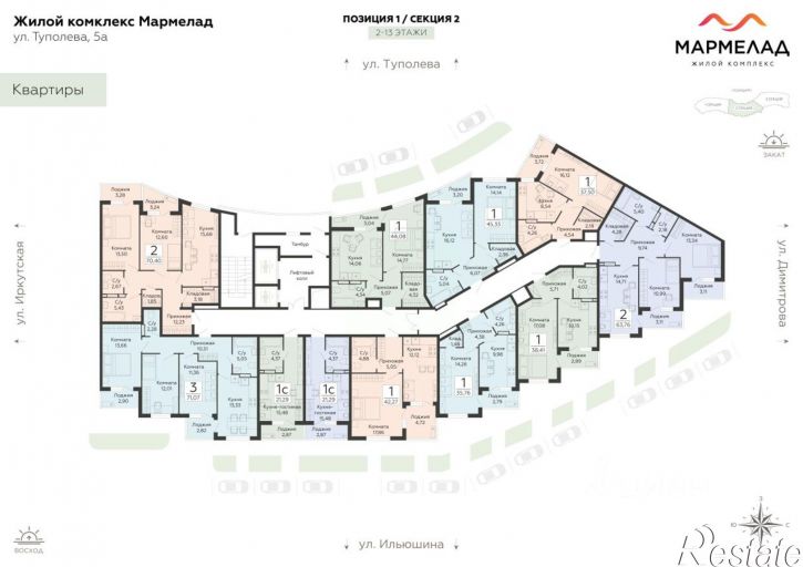1-комн квартира в новом доме ул Туполева, 5Э,  д. 5Э