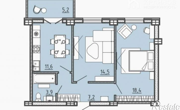 2-комн квартира ул Цимлянская, 10в,  д. 10в