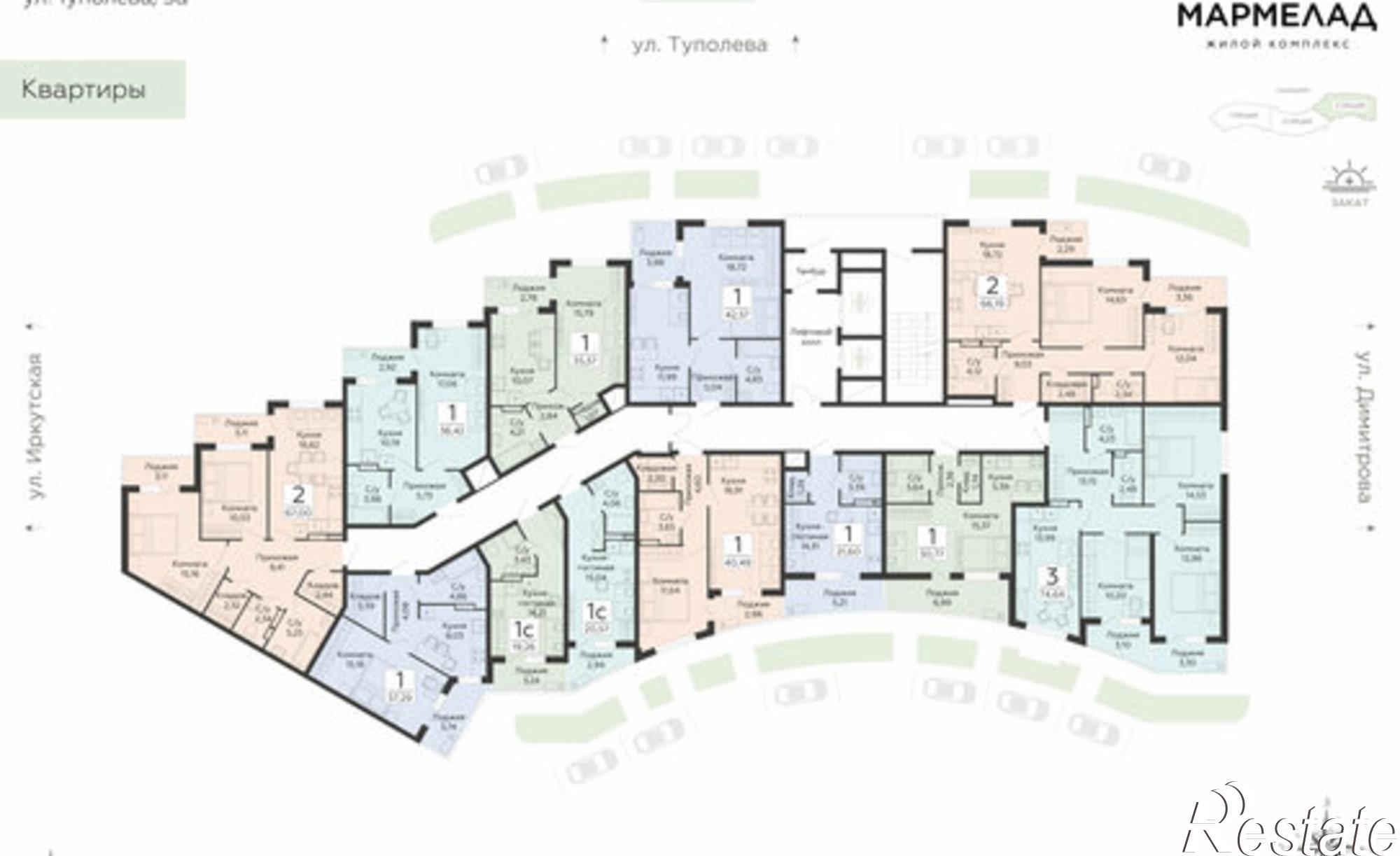 Купить квартиру за 2 840 400 рублей на ул Туполева, 5Э