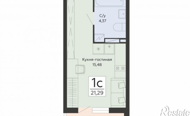 1-комн квартира в новом доме ул Туполева, 5Э,  д. 5Э