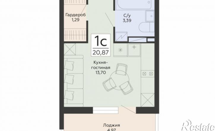 1-комн квартира в новом доме ул Туполева, 5Э,  д. 5Э