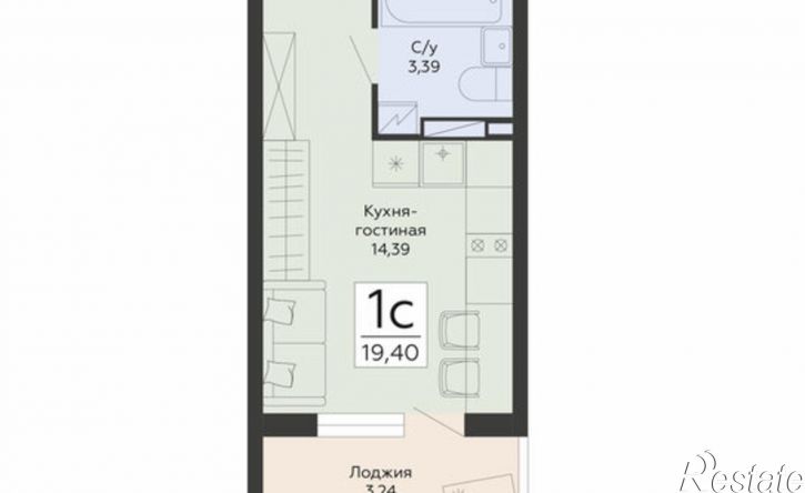 1-комн квартира в новом доме ул Туполева, 5Э,  д. 5Э