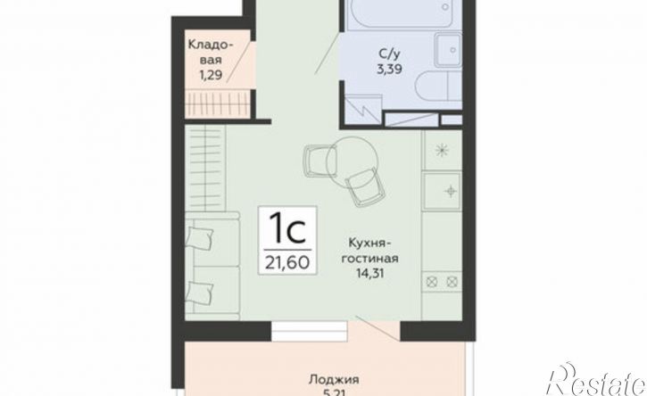 1-комн квартира в новом доме ул Туполева, 5Э,  д. 5Э