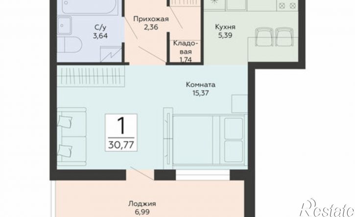 1-комн квартира в новом доме ул Туполева, 5Э,  д. 5Э