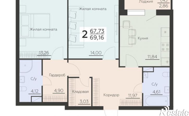 2-комн квартира в новом доме ул Ленинградская, 36,  д. 36