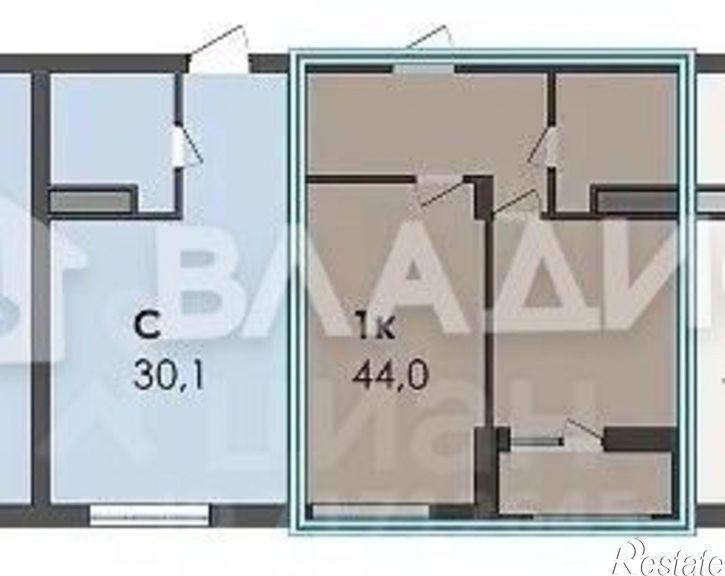 1-комн квартира б-р Содружества, 1,  д. 1