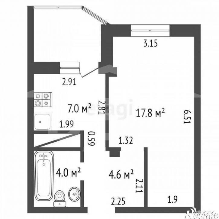 1-комн квартира Тимирязева улица, 27А
