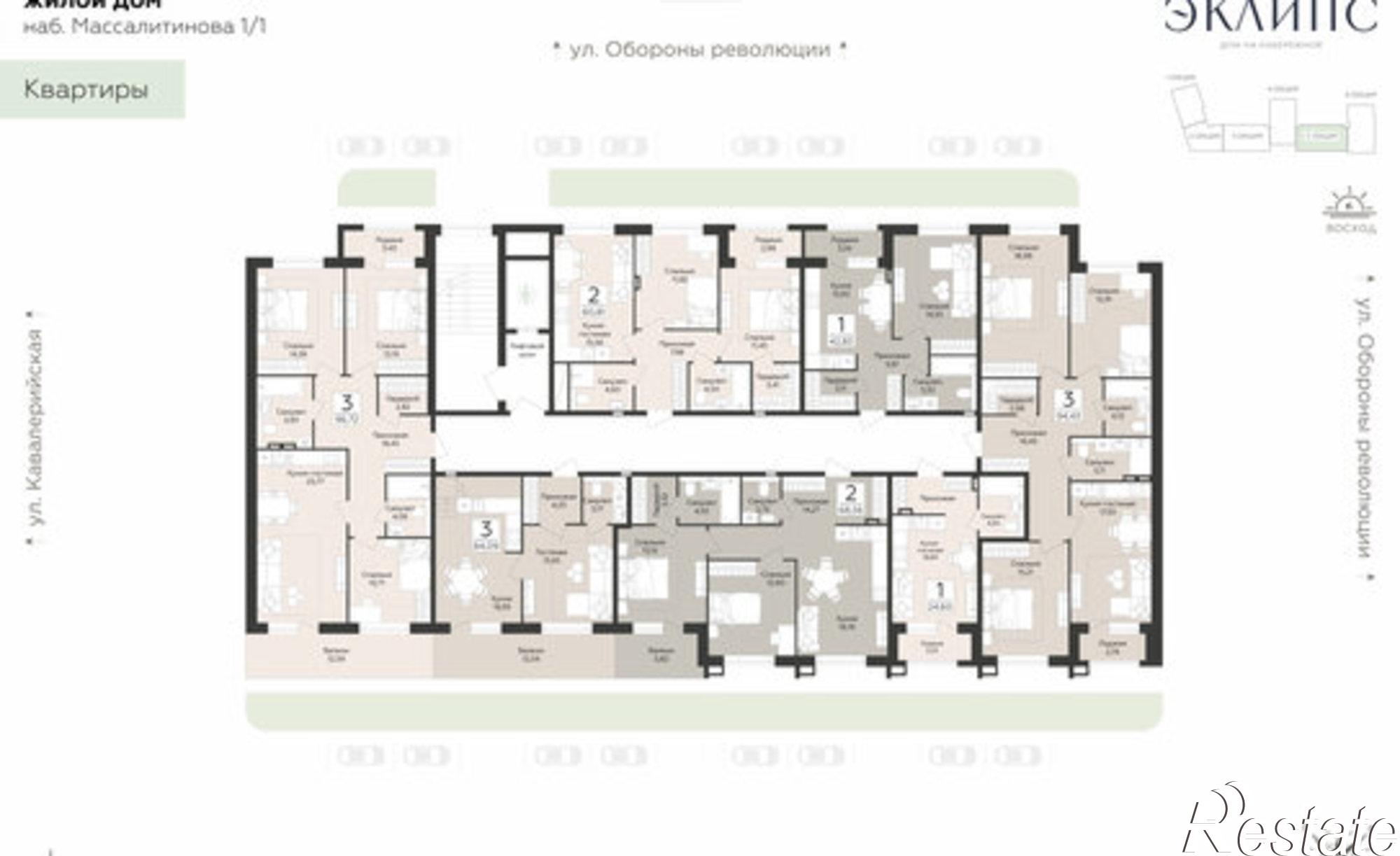 Купить квартиру за 11 705 900 рублей на ул Кавалерийская, 15