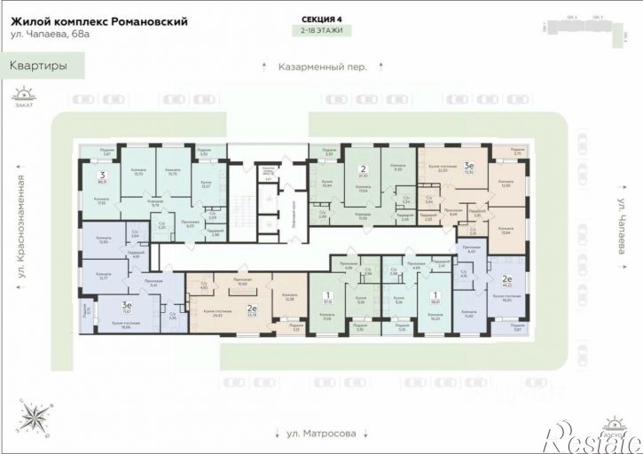1-комн квартира в новом доме ул Чапаева, 68Б,  д. 68Б