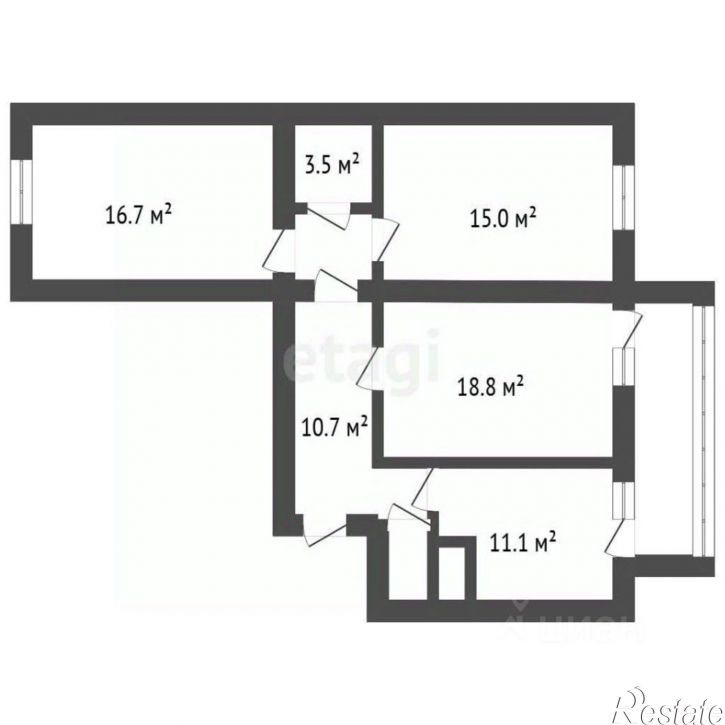 3-комн квартира ул Хользунова, 12,  д. 12