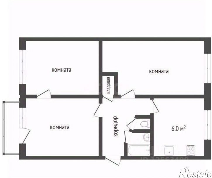 3-комн квартира ул Остужева, 7,  д. 7