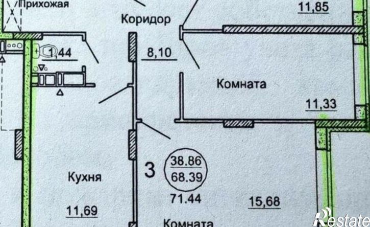 3-комн квартира ул Болховитинова, 3,  д. 3