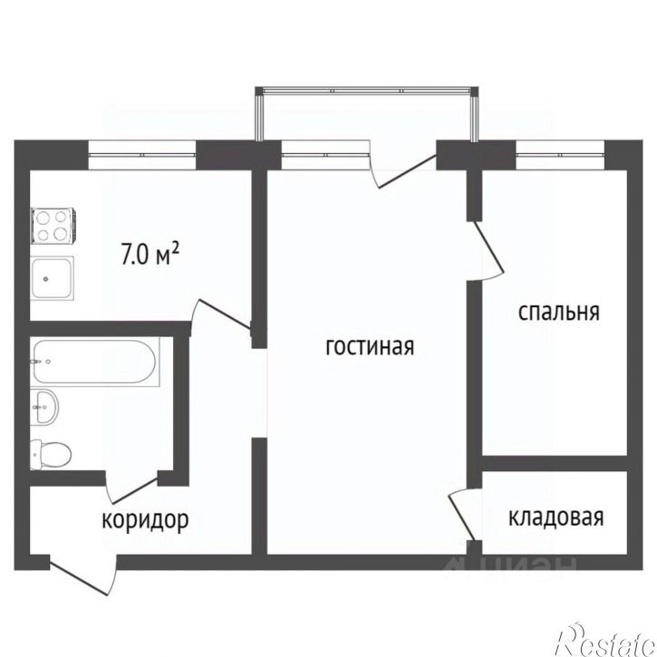 2-комн квартира ул Космонавтов, 10,  д. 10