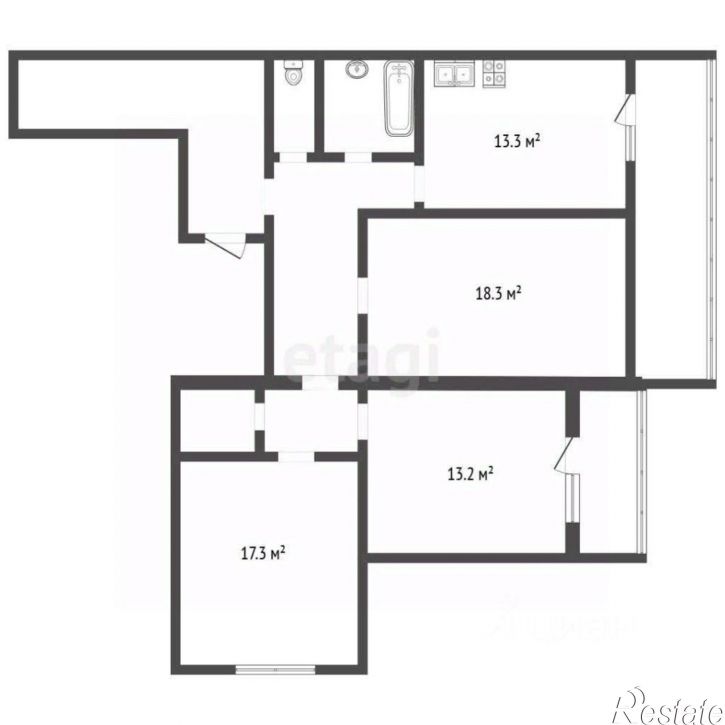 3-комн квартира Московский пр-кт, 117в,  д. 117в