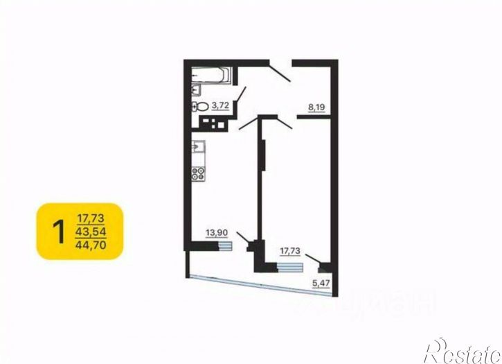 1-комн квартира в новом доме ул 9 Января, 233/40,  д. 233/40