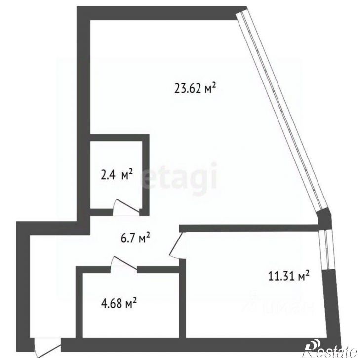 1-комн квартира ул Остужева, 2/1,  д. 2/1