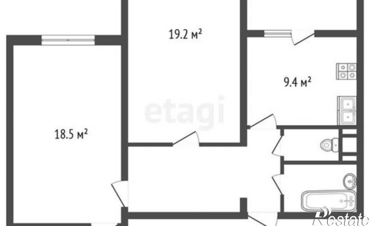 2-комн квартира ул Артамонова, 34ж,  д. 34ж