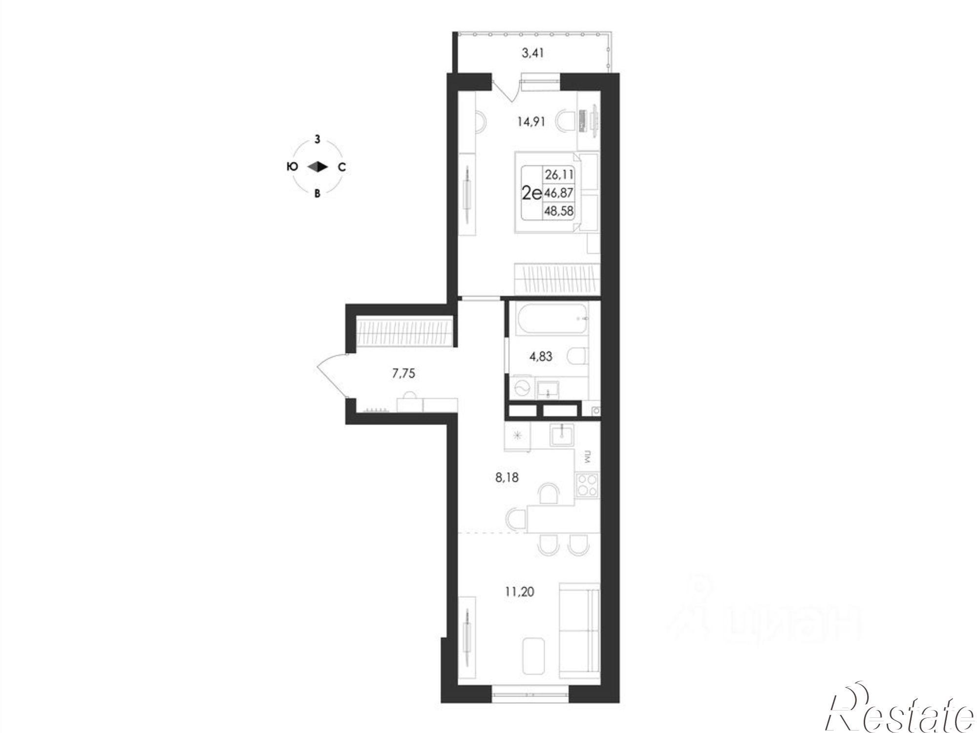 Купить квартиру за 6 506 300 рублей на ул Ключевая, 1В