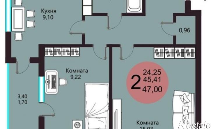 2-комн квартира в новом доме ул Острогожская, 164,  д. 164