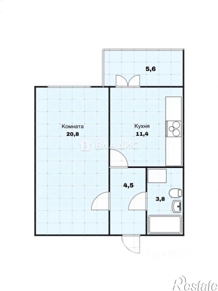 1-комн квартира ул Крымская, 3,  д. 3