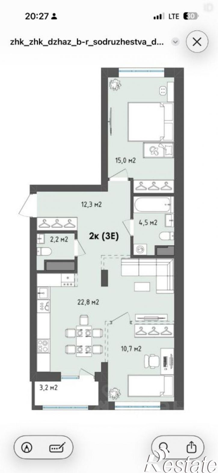2-комн квартира б-р Содружества, 1,  д. 1