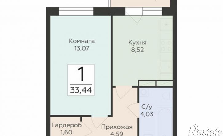 1-комн квартира в новом доме ул Острогожская, 170/15,  д. 170/15