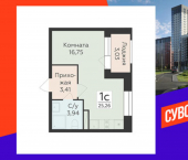 1-комн, 25 кв м, этаж 10/18 ул Матросова, 64к