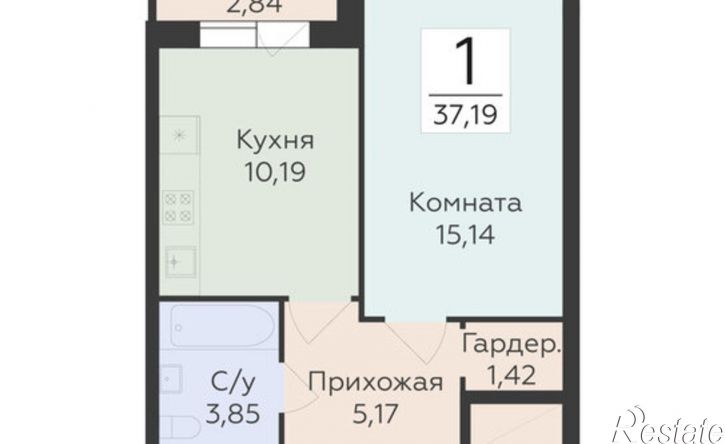 1-комн квартира в новом доме микрорайон Шилово, ЖК Авиапарк