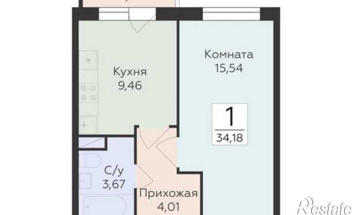 1-комн квартира в новом доме микрорайон Шилово, ЖК Авиапарк