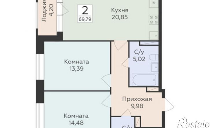 2-комн квартира в новом доме ул Матросова, 64к,  д. 64к