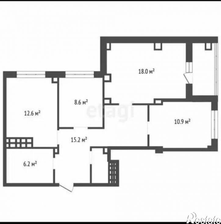 3-комн квартира Центральный