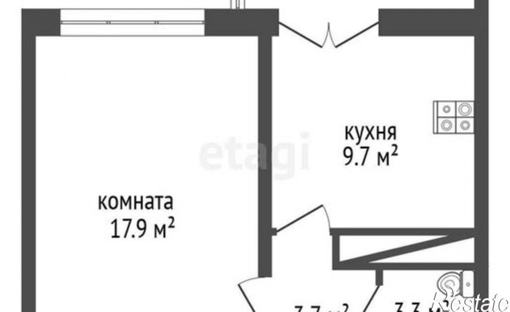 1-комн квартира ул Крымская, 5,  д. 5