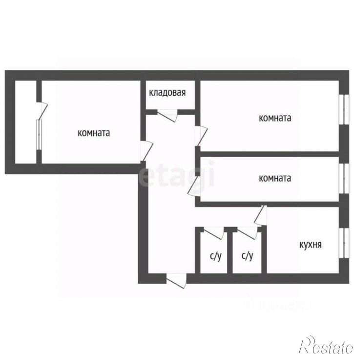 3-комн квартира ул Кропоткина, 3,  д. 3