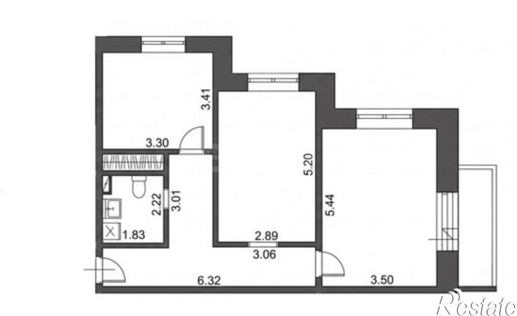 2-комн квартира Олимпийский б-р, 12,  д. 12