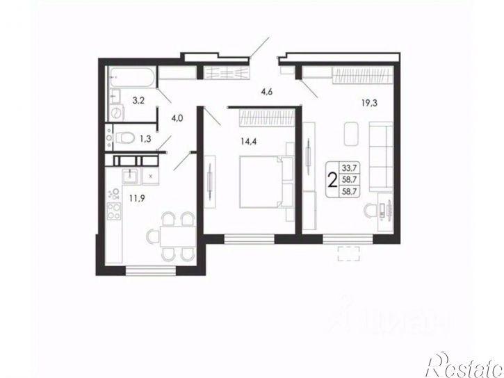 2-комн квартира в новом доме ул Шишкова, 142/5,  д. 142/5