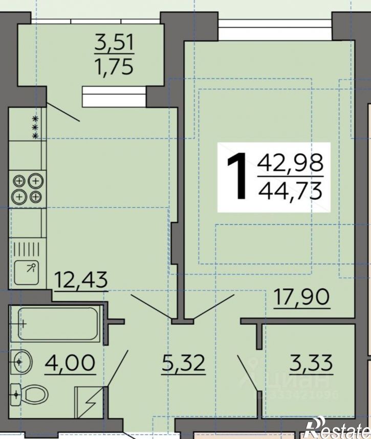 1-комн квартира ул 121 стрелковой дивизии, 9,  д. 9
